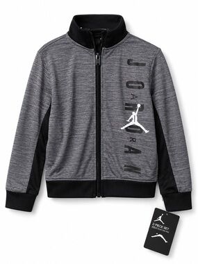Air Jordan Heather Gray and Black Full-Zip Jacket with Jumpman